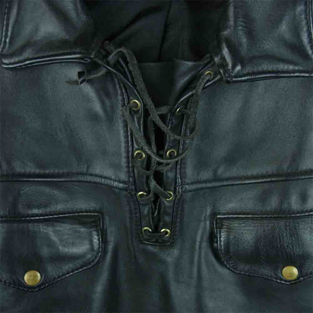 LANGLITZ LEATHERS ラングリッツレザーズ Timberline TALON ZIP ティンバーライン レザー シャツ ジャケット ブラック系 40【中古】