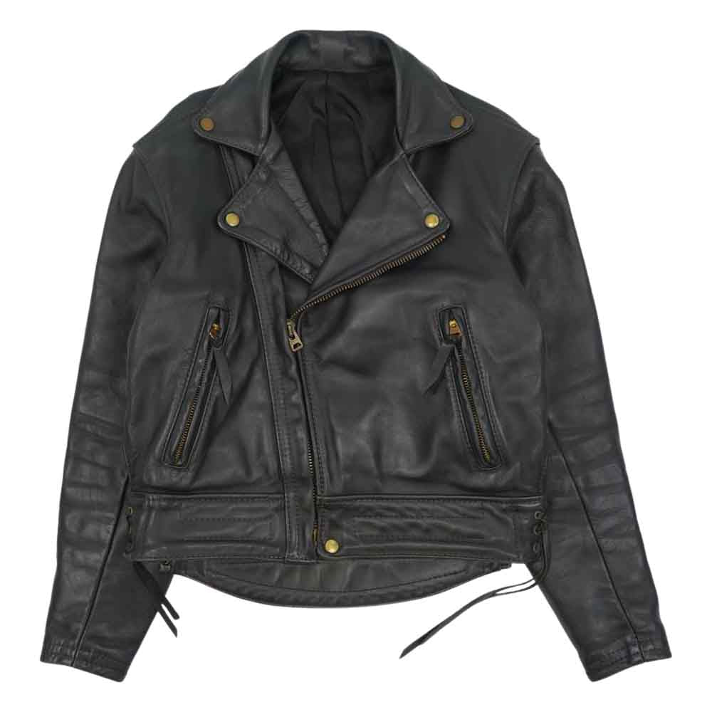 LANGLITZ LEATHERS ラングリッツレザーズ 97年製 Columbia コロンビア 50周年モデル レザー ダブル ライダース ジャケット サイズ40 ブラック系【中古】