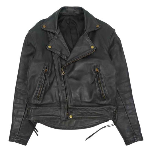 LANGLITZ LEATHERS ラングリッツレザーズ 97年製 Columbia コロンビア 50周年モデル レザー ダブル ライダース ジャケット サイズ40 ブラック系【中古】