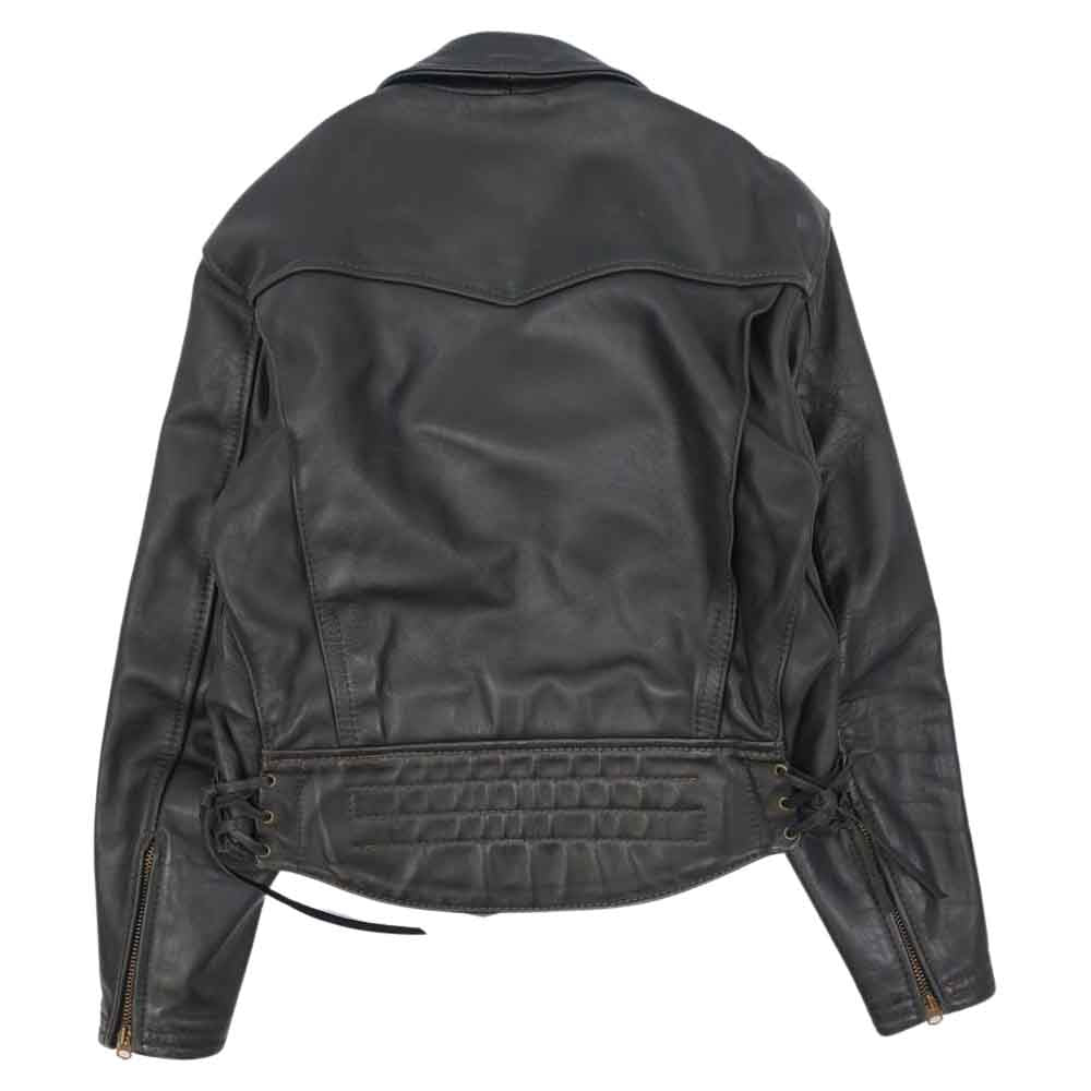 LANGLITZ LEATHERS ラングリッツレザーズ 97年製 Columbia コロンビア 50周年モデル レザー ダブル ライダース ジャケット サイズ40 ブラック系【中古】