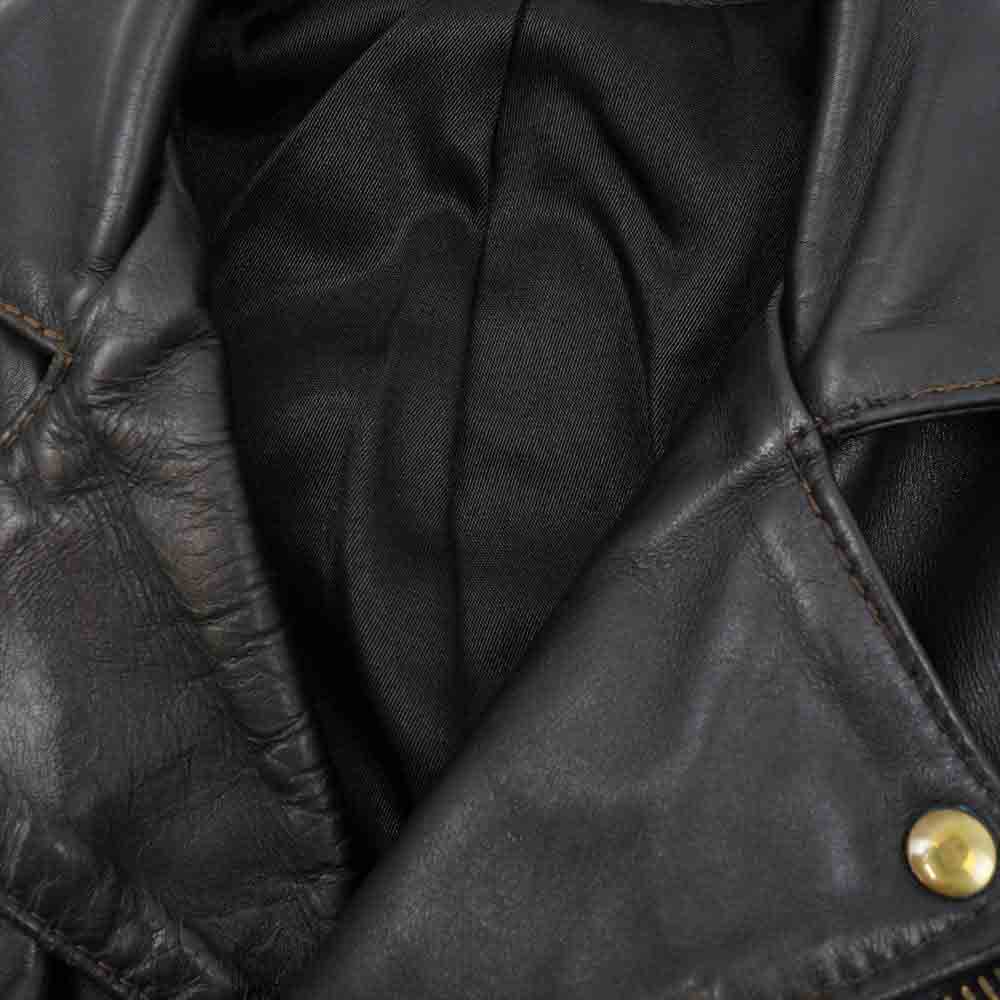 LANGLITZ LEATHERS ラングリッツレザーズ 97年製 Columbia コロンビア 50周年モデル レザー ダブル ライダース ジャケット サイズ40 ブラック系【中古】