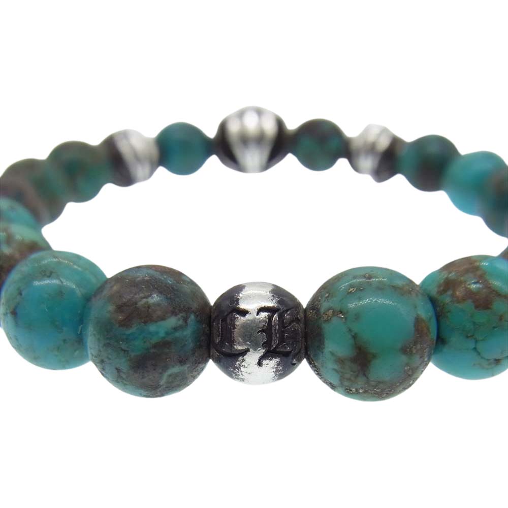 CHROME HEARTS クロムハーツ（原本有） BEAD13 8mm ビーズ クロスボール ターコイズ ブレスレット ターコイズブルー系【中古】