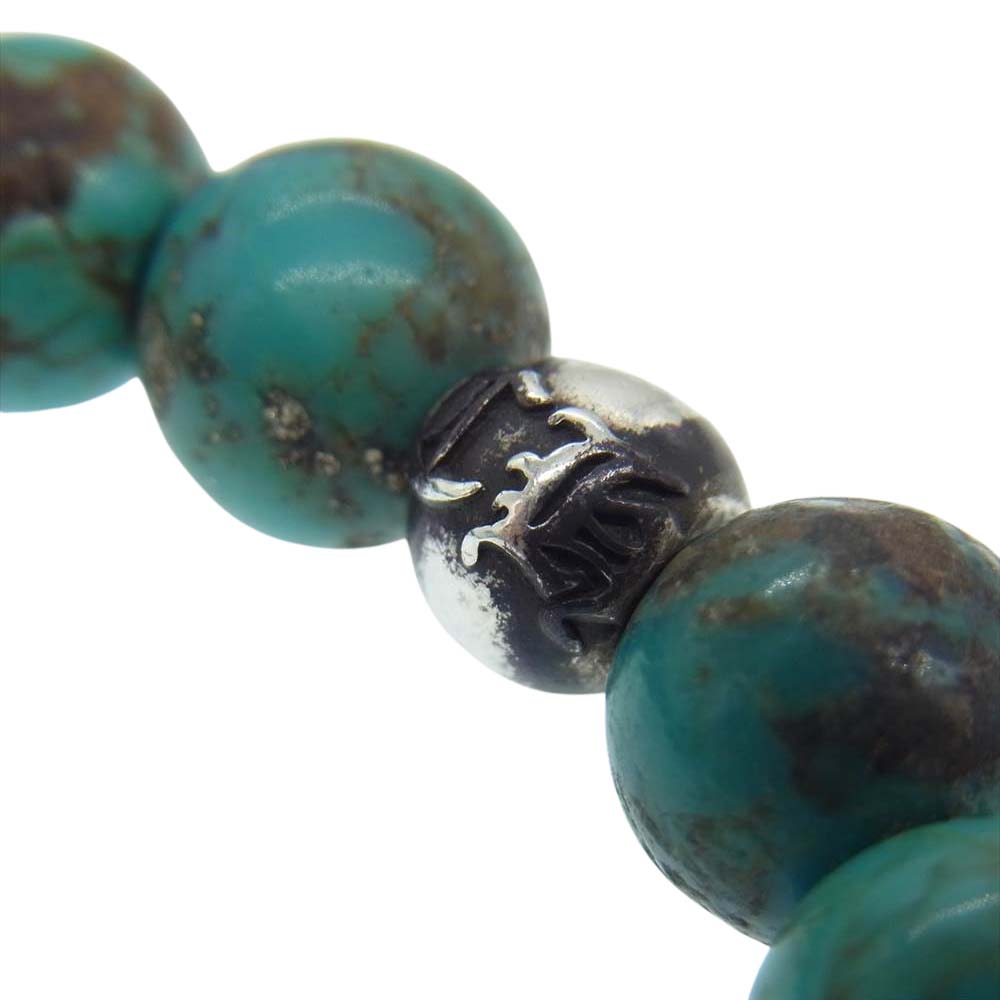 CHROME HEARTS クロムハーツ（原本有） BEAD13 8mm ビーズ クロスボール ターコイズ ブレスレット ターコイズブルー系【中古】