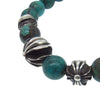 CHROME HEARTS クロムハーツ（原本有） BEAD13 8mm ビーズ クロスボール ターコイズ ブレスレット ターコイズブルー系【中古】
