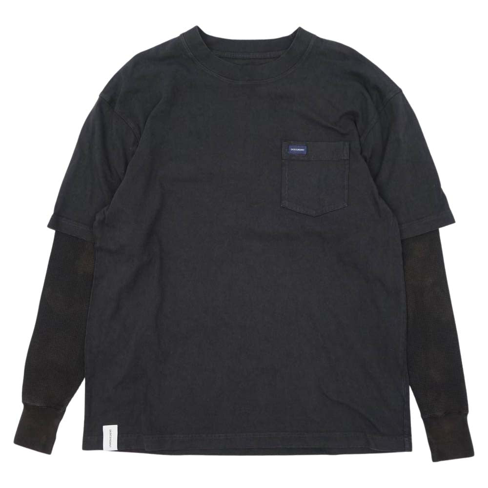 DESCENDANT ディセンダント MILITIA LAYERED TEE ワッフル サーマル レイヤード Tシャツ ブラック ブラック系 2【中古】