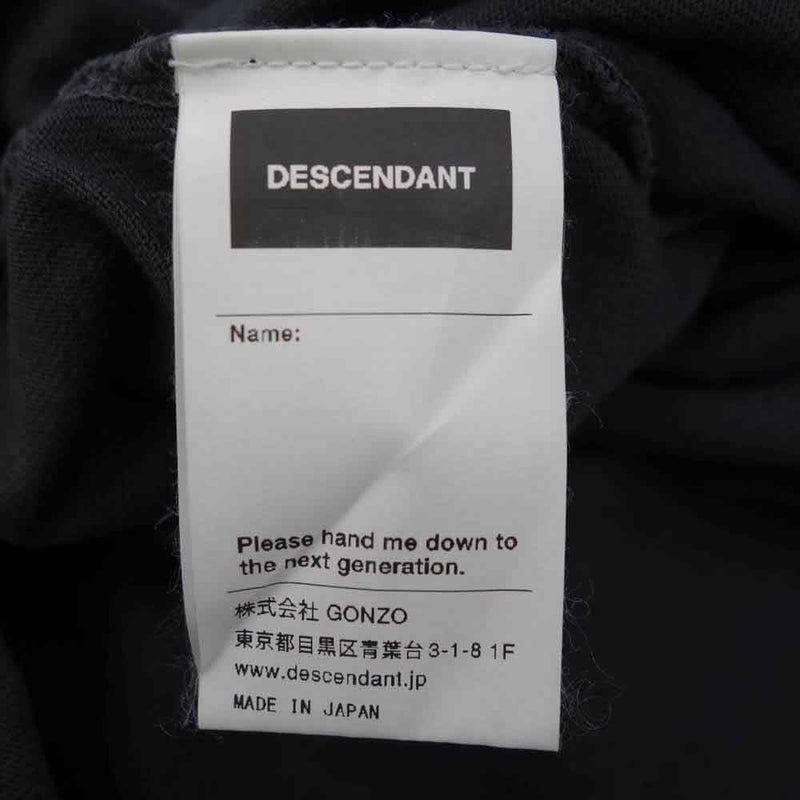 DESCENDANT ディセンダント MILITIA LAYERED TEE ワッフル サーマル レイヤード Tシャツ ブラック ブラック系 2【中古】