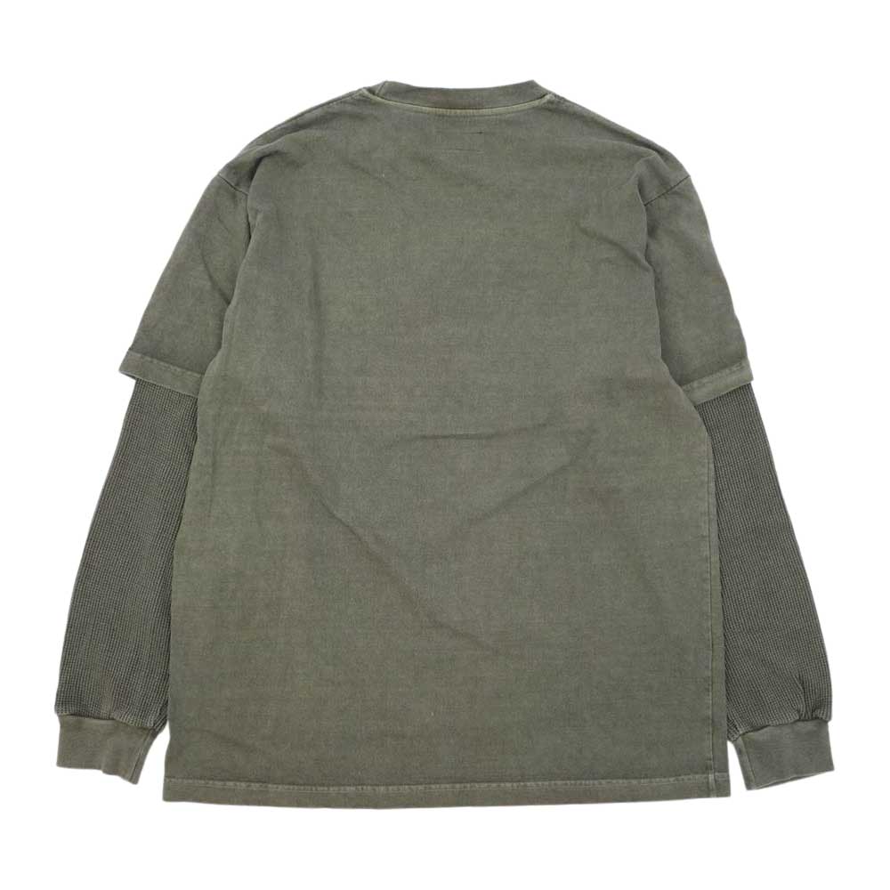 DESCENDANT ディセンダント MILITIA LAYERED TEE ワッフル サーマル レイヤード Tシャツ カーキ カーキ系 2【中古】