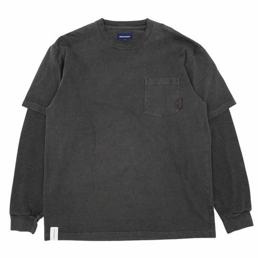 DESCENDANT ディセンダント MILITIA LAYERED TEE ワッフル サーマル レイヤード Tシャツ ダークグレー グレー系 2【中古】