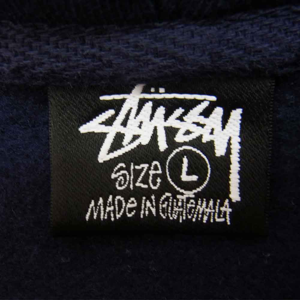 STUSSY ステューシー バックプリント ジップ パーカー ネイビー系 L