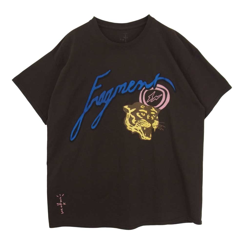 カクタスジャック Travis Scott トラヴィススコット × FRAGMENT DESIGN フラグメントデザイン ICONS TEE 虎 タイガー プリント アイコン 半袖 Tシャツ ブラウン系 L【美品】【中古】