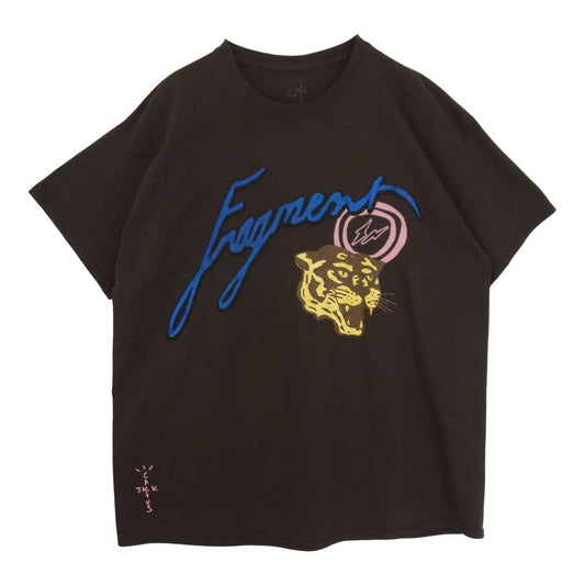 カクタスジャック Travis Scott トラヴィススコット × FRAGMENT DESIGN フラグメントデザイン ICONS TEE 虎 タイガー プリント アイコン 半袖 Tシャツ ブラウン系 L【美品】【中古】