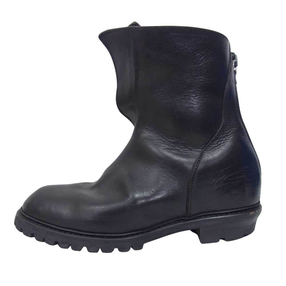 JULIUS ユリウス バックジップ レザー ブーツ ブラック系 2【中古】