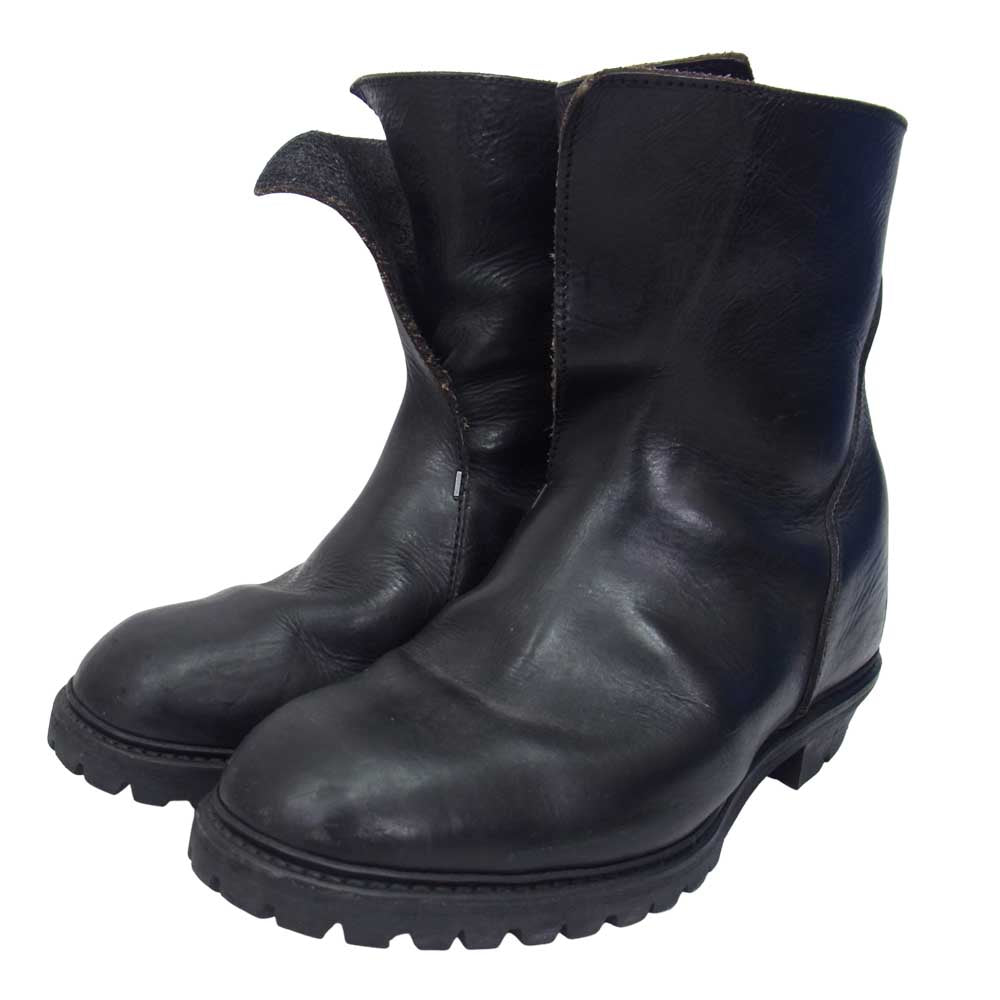 JULIUS ユリウス バックジップ レザー ブーツ ブラック系 2【中古】