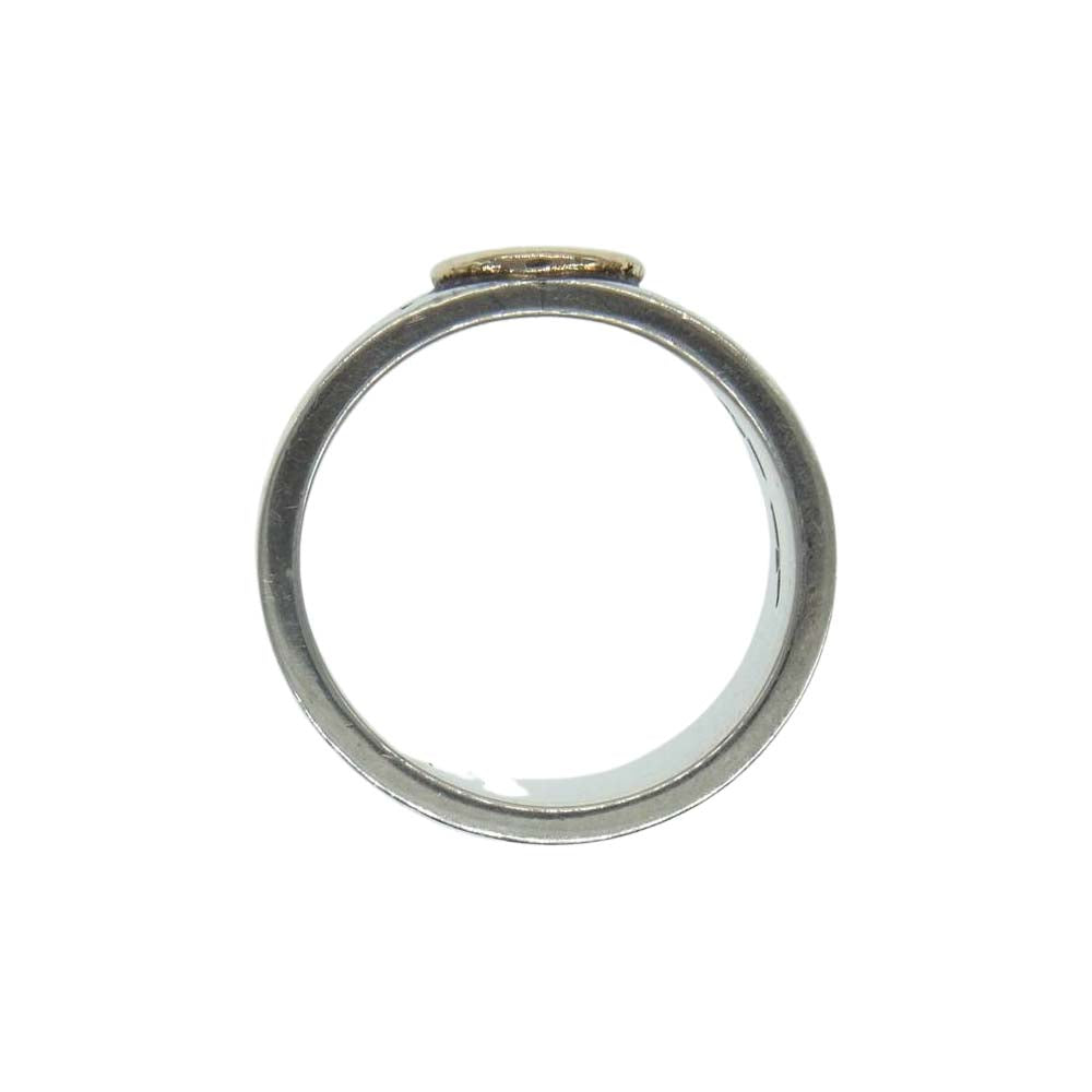 WINGROCK ウィングロック 唐草 K18 金メタル付き 平打ちリング シルバー系 20号【中古】