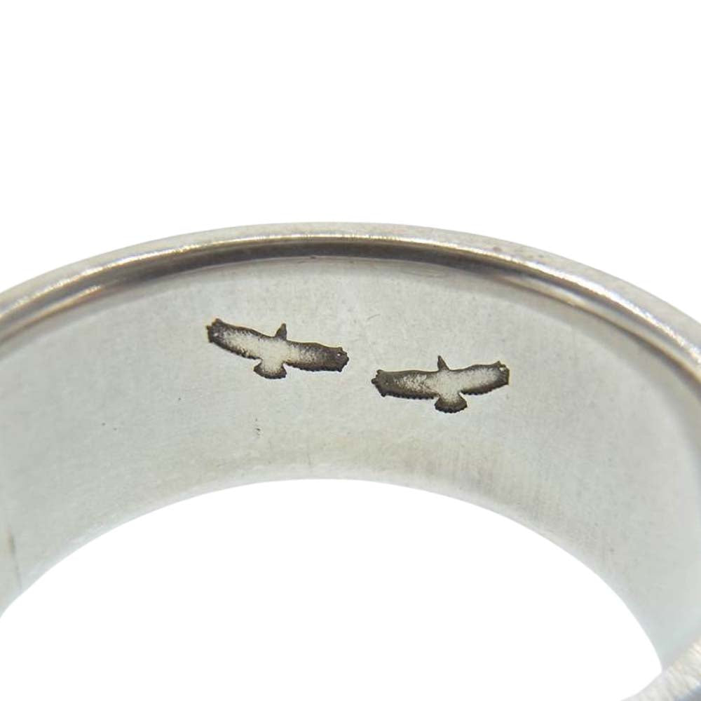 WINGROCK ウィングロック 唐草 K18 金メタル付き 平打ちリング シルバー系 20号【中古】