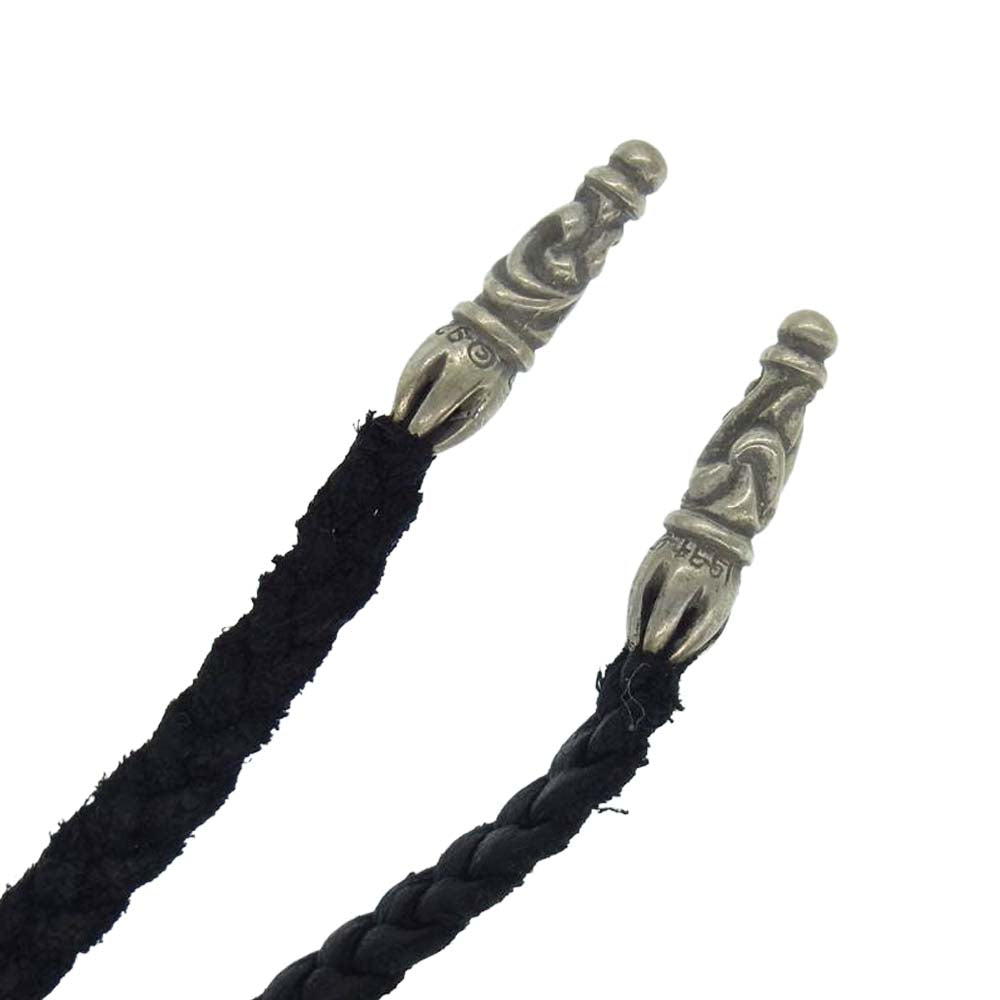 CHROME HEARTS クロムハーツ（原本無）  LEATHER BRAID レザー ブレード ブラック系 シルバー系【中古】