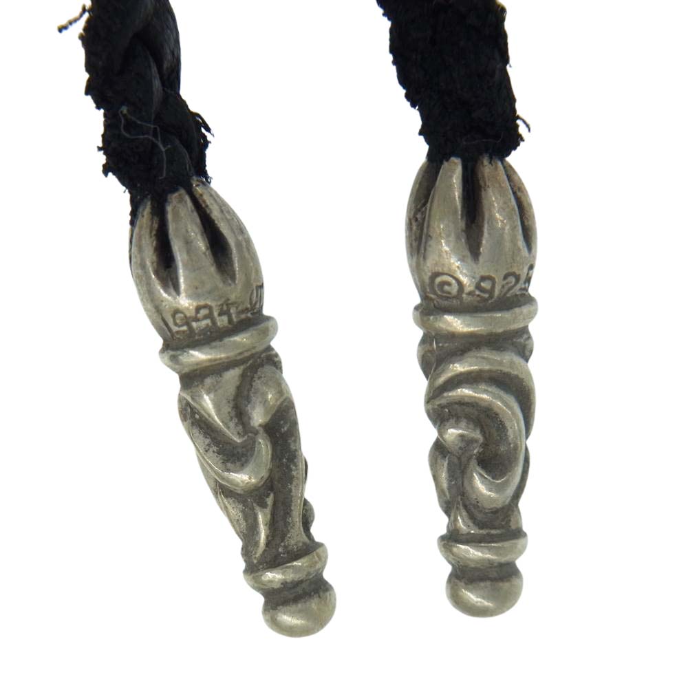 CHROME HEARTS クロムハーツ（原本無）  LEATHER BRAID レザー ブレード ブラック系 シルバー系【中古】
