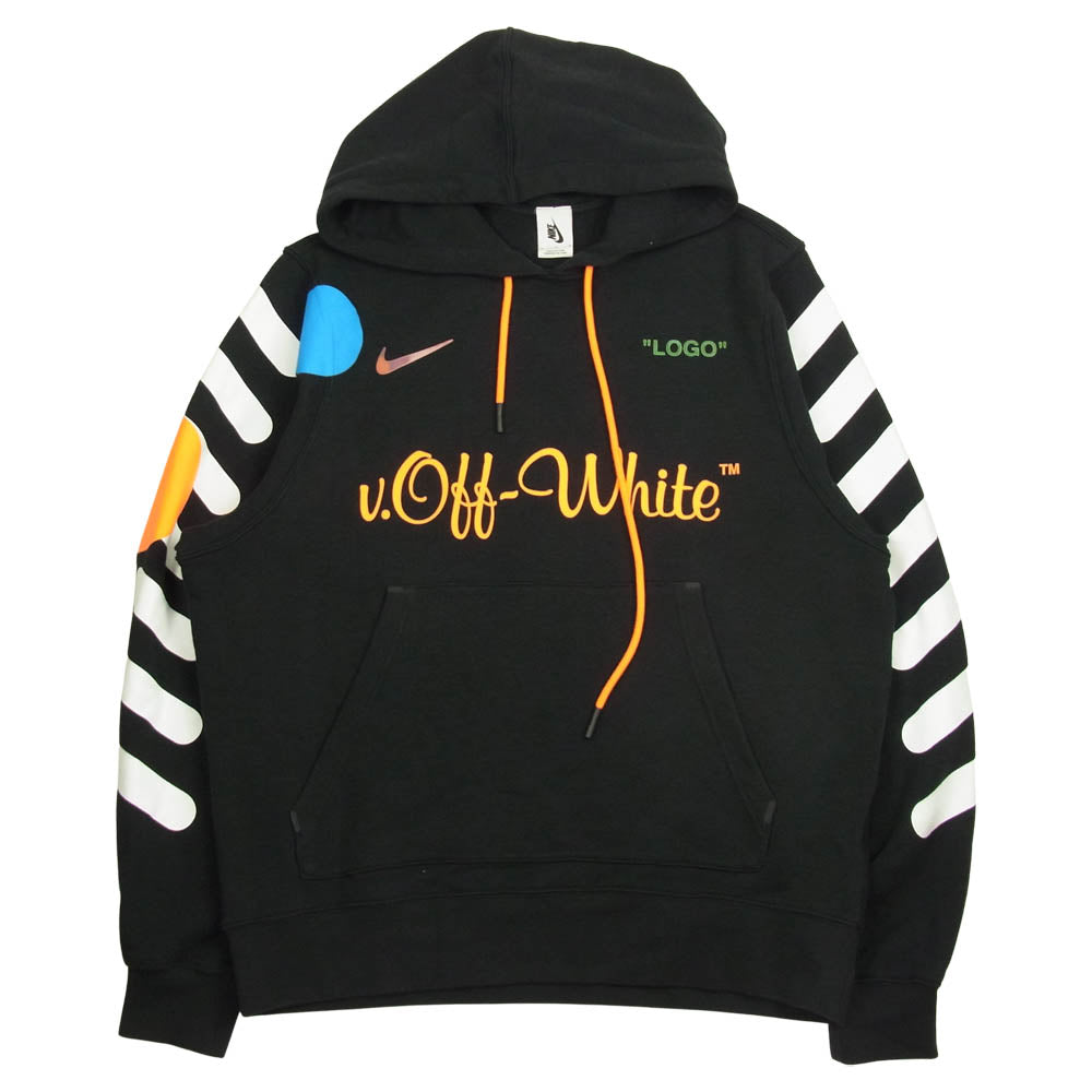 OFF-WHITE オフホワイト AA3257-010 NIKE ナイキ Football Collection Pullover Hoodie ブラック系 M【中古】