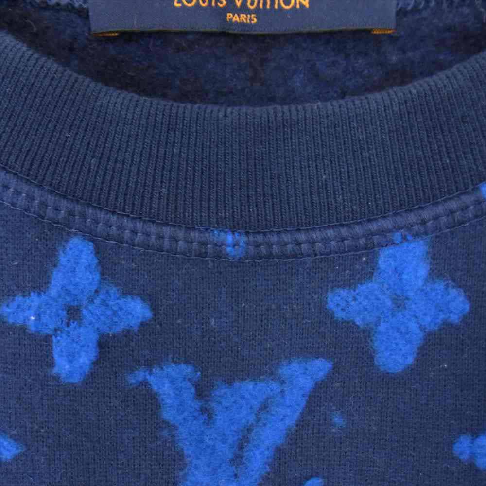 LOUIS VUITTON ルイ・ヴィトン 19AW フル モノグラム ジャカード クルーネック スウェット ネイビー系 S【中古】