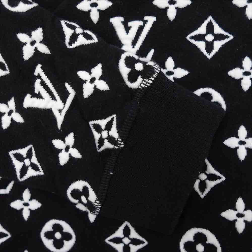 LOUIS VUITTON ルイ・ヴィトン 20SS 1A7RRM フル モノグラム ジャカード クルーネック スウェット ブラック系 XS【中古】