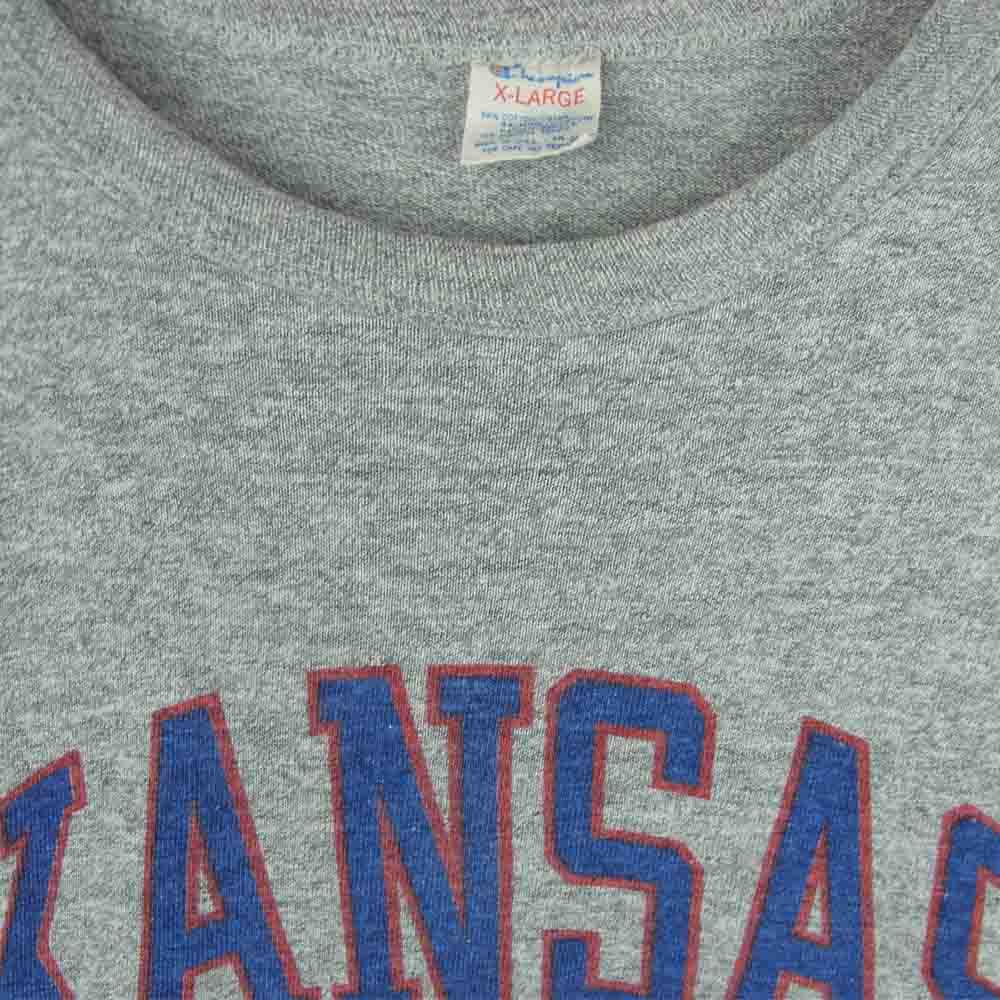 Champion チャンピオン ヴィンテージ USA製 80s トリコタグ 染み込み プリント 半袖 Tシャツ グレー系 XL【中古】