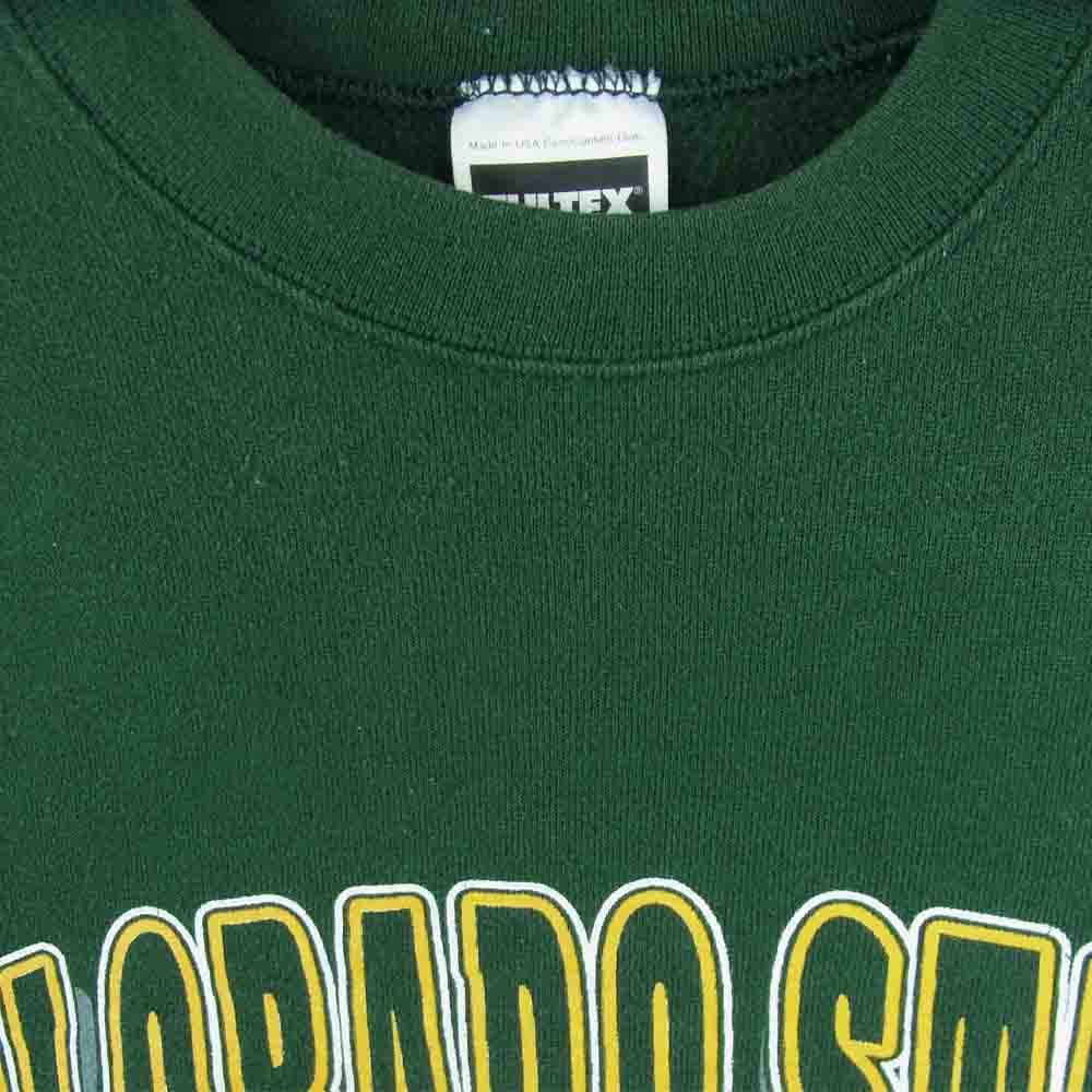 タルテックス ヴィンテージ 90s USA製 プリント スウェット シャツ コットン グリーン系 L【中古】