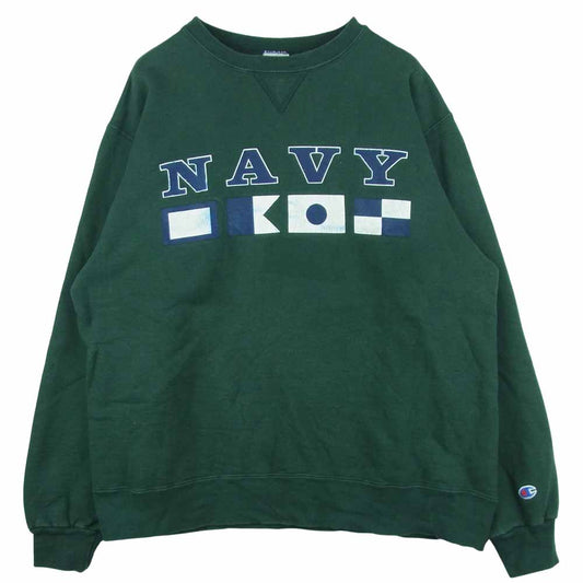 Champion チャンピオン ヴィンテージ 90s 青刺繍 タグ リバースウィーブ スウェット コットン グリーン系 XL【中古】