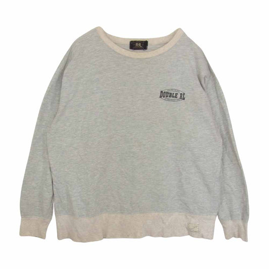 RRL ダブルアールエル 三ツ星黒タグ 胸 ワンポイント ロゴ プリント 長袖 Tシャツ グレー系 S【中古】