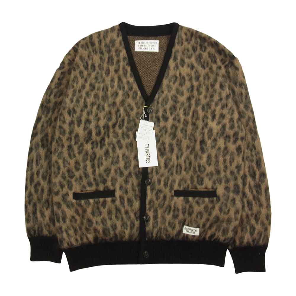 WACKO MARIA ワコマリア 22SS-WMK-KN06 LEOPARD MOHAIR CARDIGAN TYPE 1 レオパード モヘア カーディガン ブラウン系 S【新古品】【未使用】【中古】
