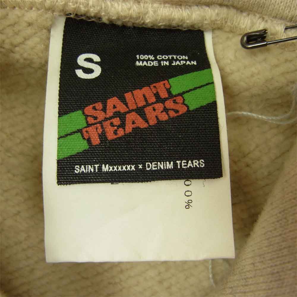 セントマイケル SM-S22-0000-083 × DENIM TEARS HOODIE デニムティアーズ 総柄 ペイント フーディー プルオーバー パーカー グレー系 S【新古品】【未使用】【中古】