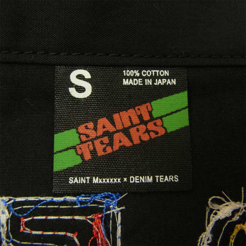 セントマイケル SM-S22-0000-080 × DENIM TEARS SWING TOP デニムティアーズ 刺繍 ワッペン スウィング トップ ジャケット ブラック系 S【新古品】【未使用】【中古】