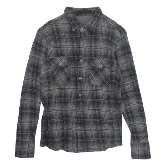 BACKBONE バックボーン BB12FW-S19 CUT&SEWN OMBLECHECK SHIRT カットソー オンブレチェック シャツ グレー系 L【中古】