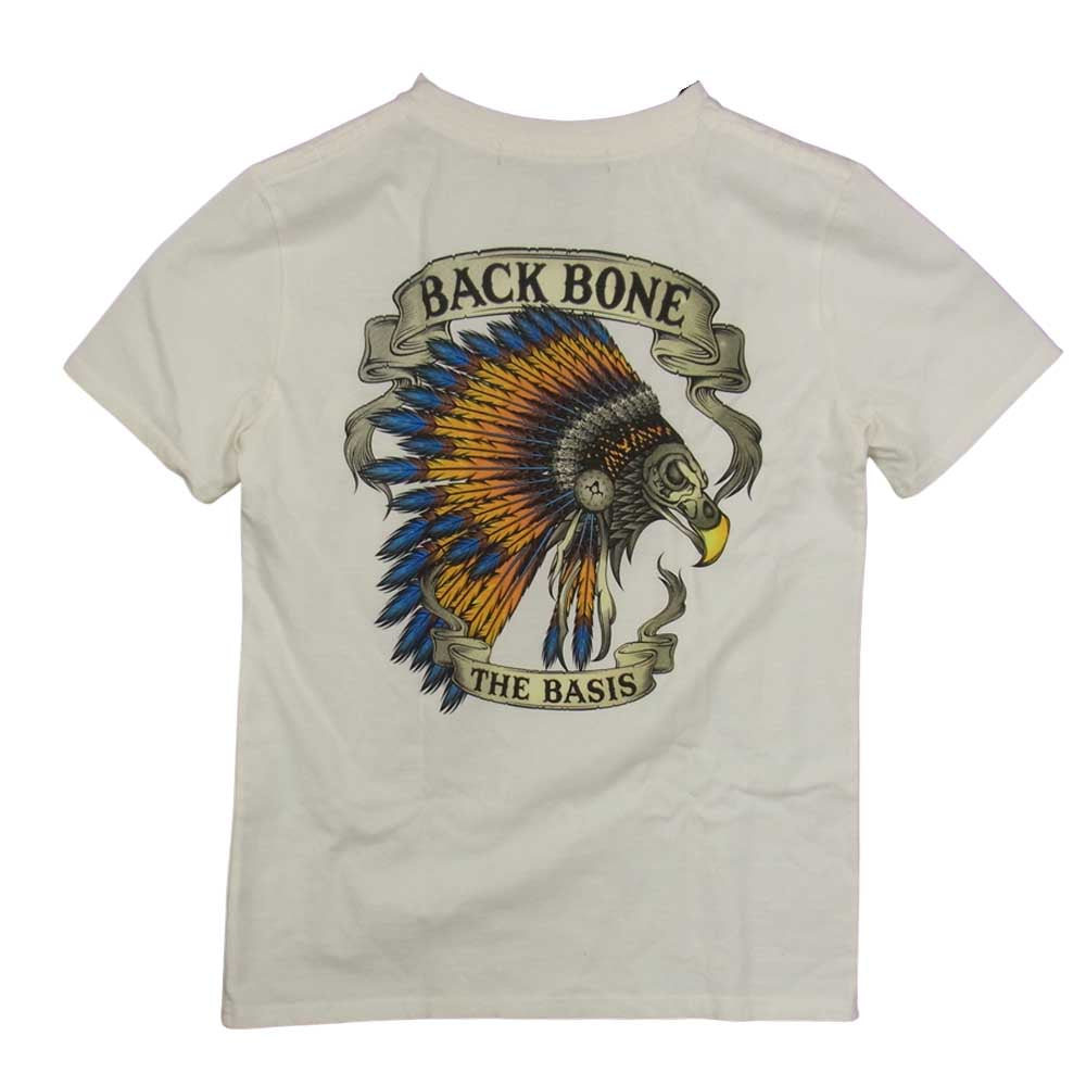 BACKBONE バックボーン BB13SS-C101 バックプリント イーグルスカル ポケット Tシャツ ブラック系 M【新古品】【未使用】【中古】