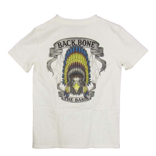 BACKBONE バックボーン BB13SS-C100 バックプリント イーグルスカル ポケット Tシャツ ブラック系 M【新古品】【未使用】【中古】