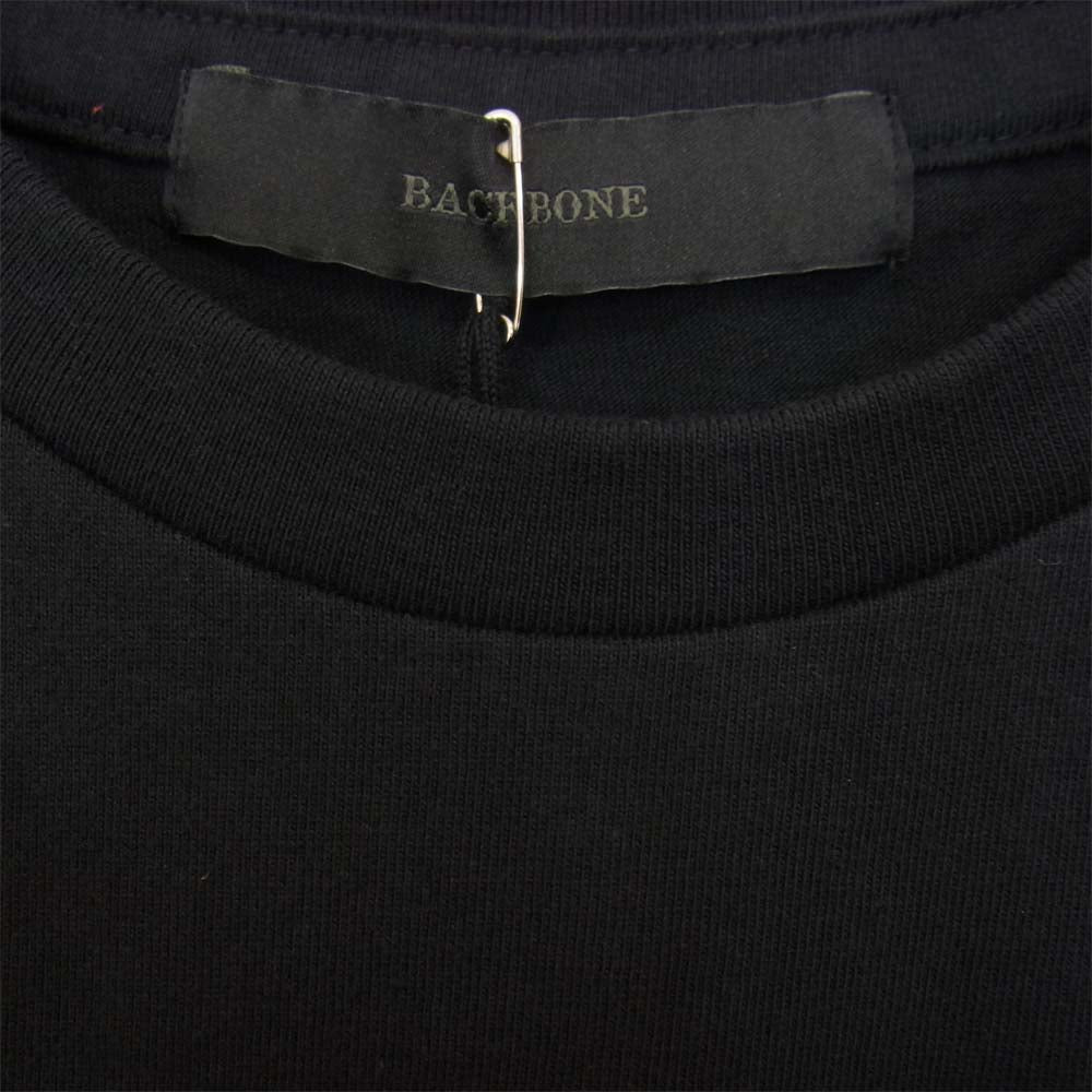 BACKBONE バックボーン BB13SS-C100 バックプリント イーグルスカル ポケット Tシャツ ブラック系 M【新古品】【未使用】【中古】