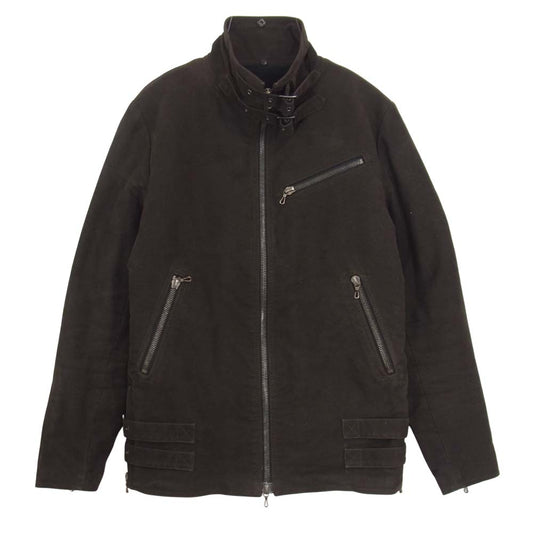 SHELLAC シェラック 12313 内ボア モールスキン シングルライダース ジャケット ブラウン系 48【中古】
