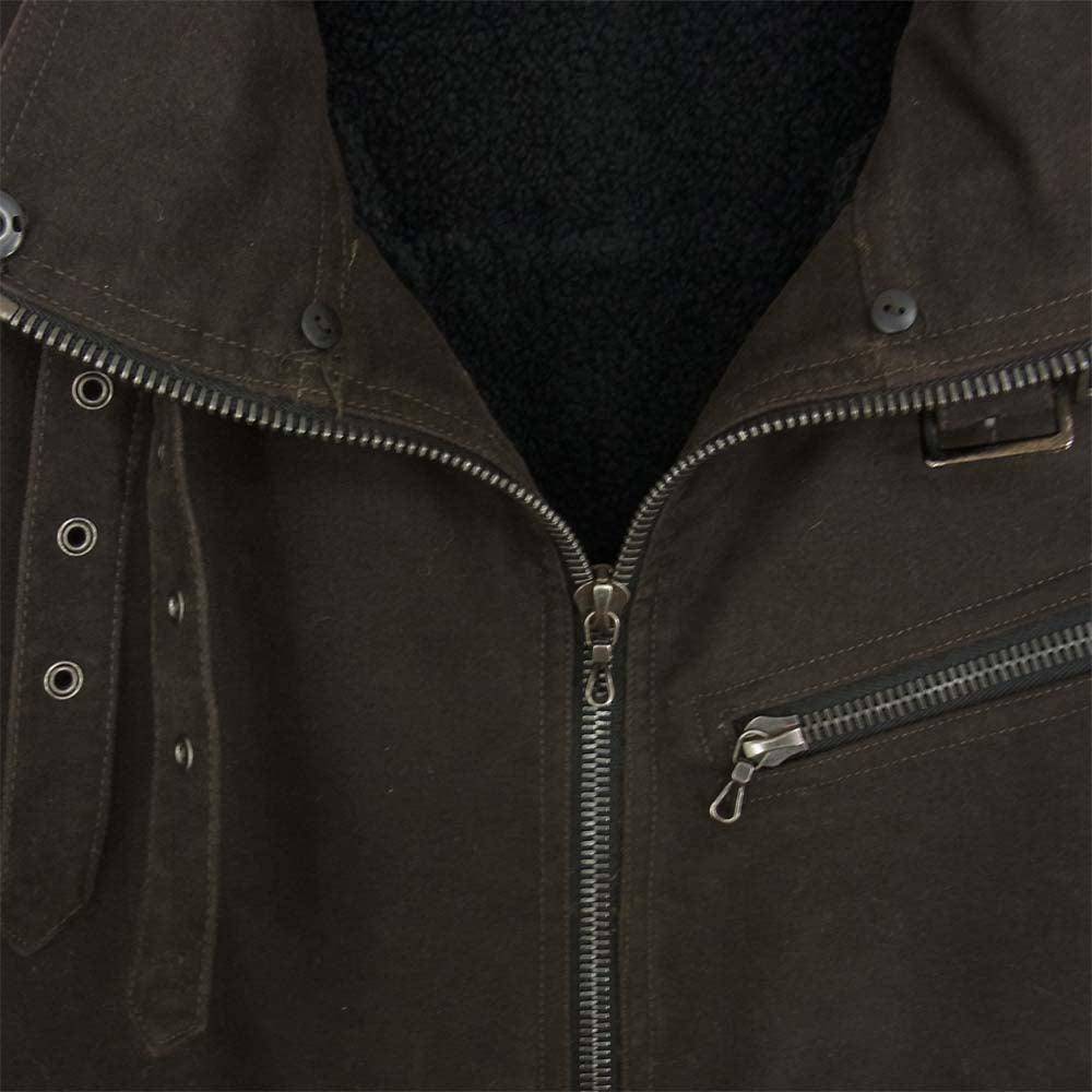 SHELLAC シェラック 12313 内ボア モールスキン シングルライダース ジャケット ブラウン系 48【中古】