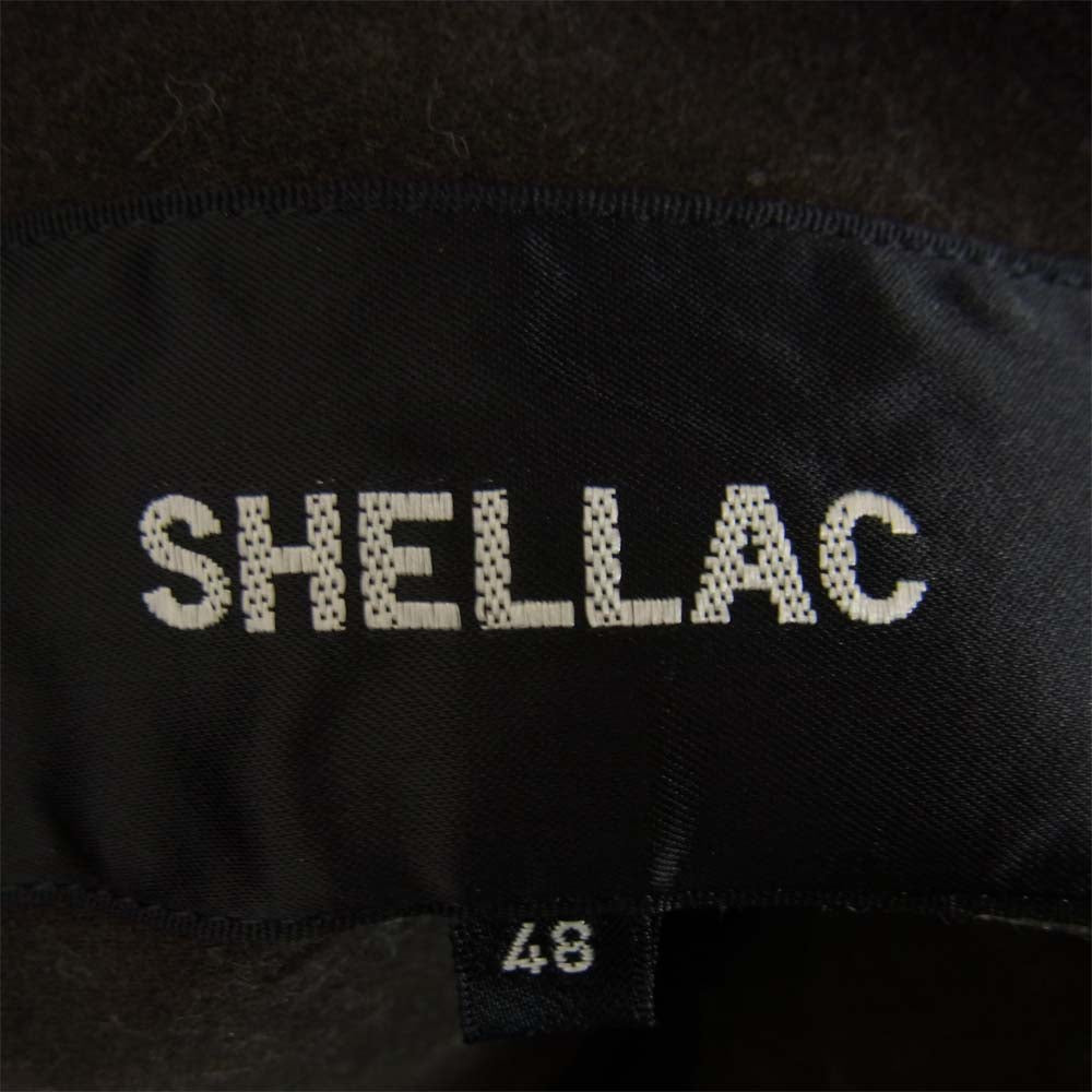SHELLAC シェラック 12313 内ボア モールスキン シングルライダース ジャケット ブラウン系 48【中古】