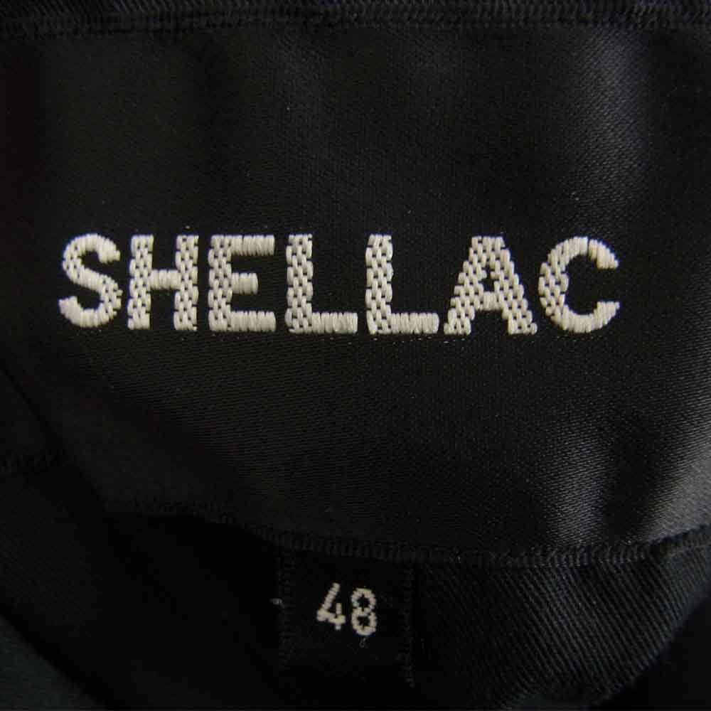 SHELLAC シェラック 36006 襟ファー カウスキン 中綿 レザー シングルライダース ジャケット ブラック系 48【中古】