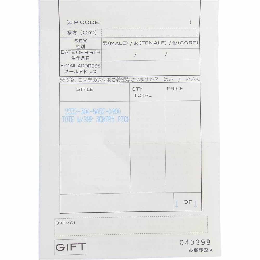 CHROME HEARTS クロムハーツ（原本有） TOTE W/SNAP 3CEME 3セメタリー トートバッグ ブラック系【中古】