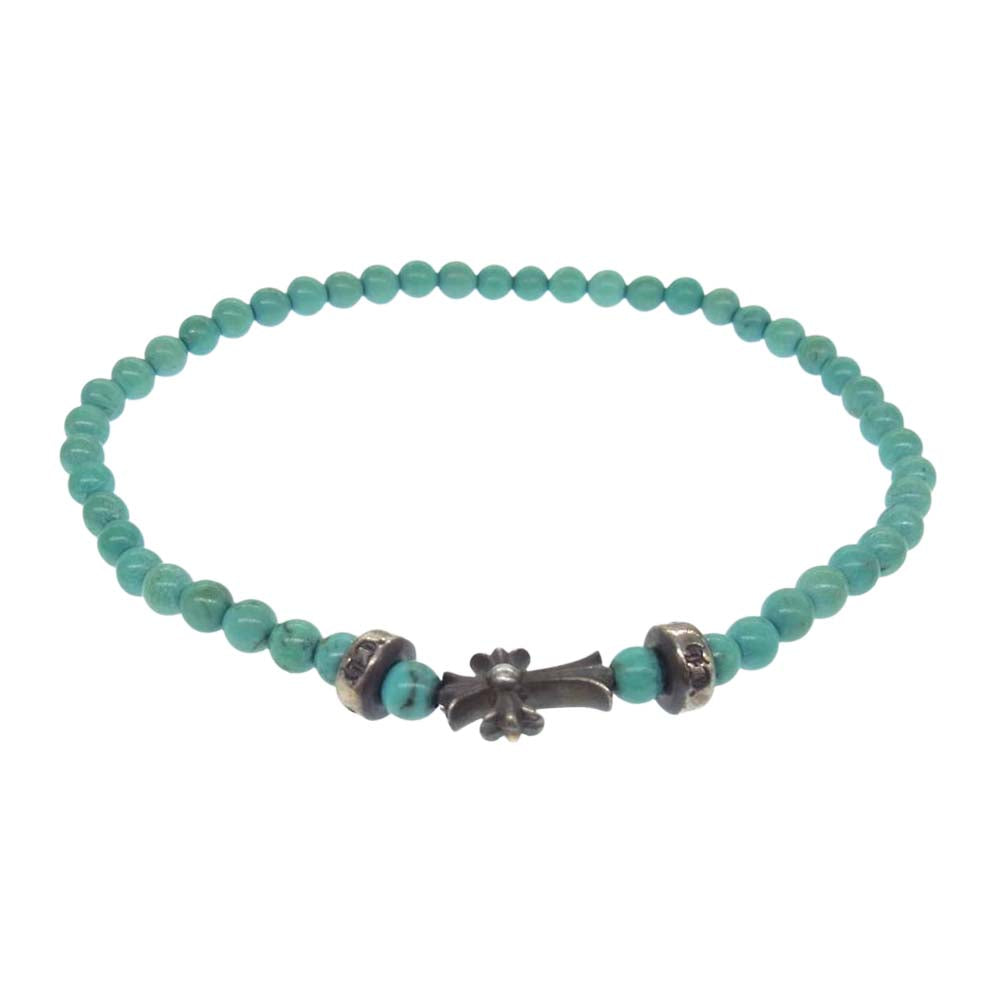 CHROME HEARTS クロムハーツ（原本有） BEAD81 4ｍｍ ターコイズ ビーズ ブレスレット ライトブルー系【中古】