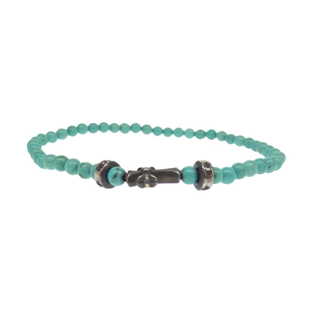 CHROME HEARTS クロムハーツ（原本有） BEAD81 4ｍｍ ターコイズ ビーズ ブレスレット ライトブルー系【中古】