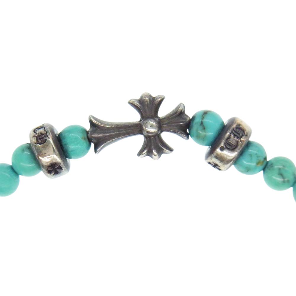 CHROME HEARTS クロムハーツ（原本有） BEAD81 4ｍｍ ターコイズ ビーズ ブレスレット ライトブルー系【中古】