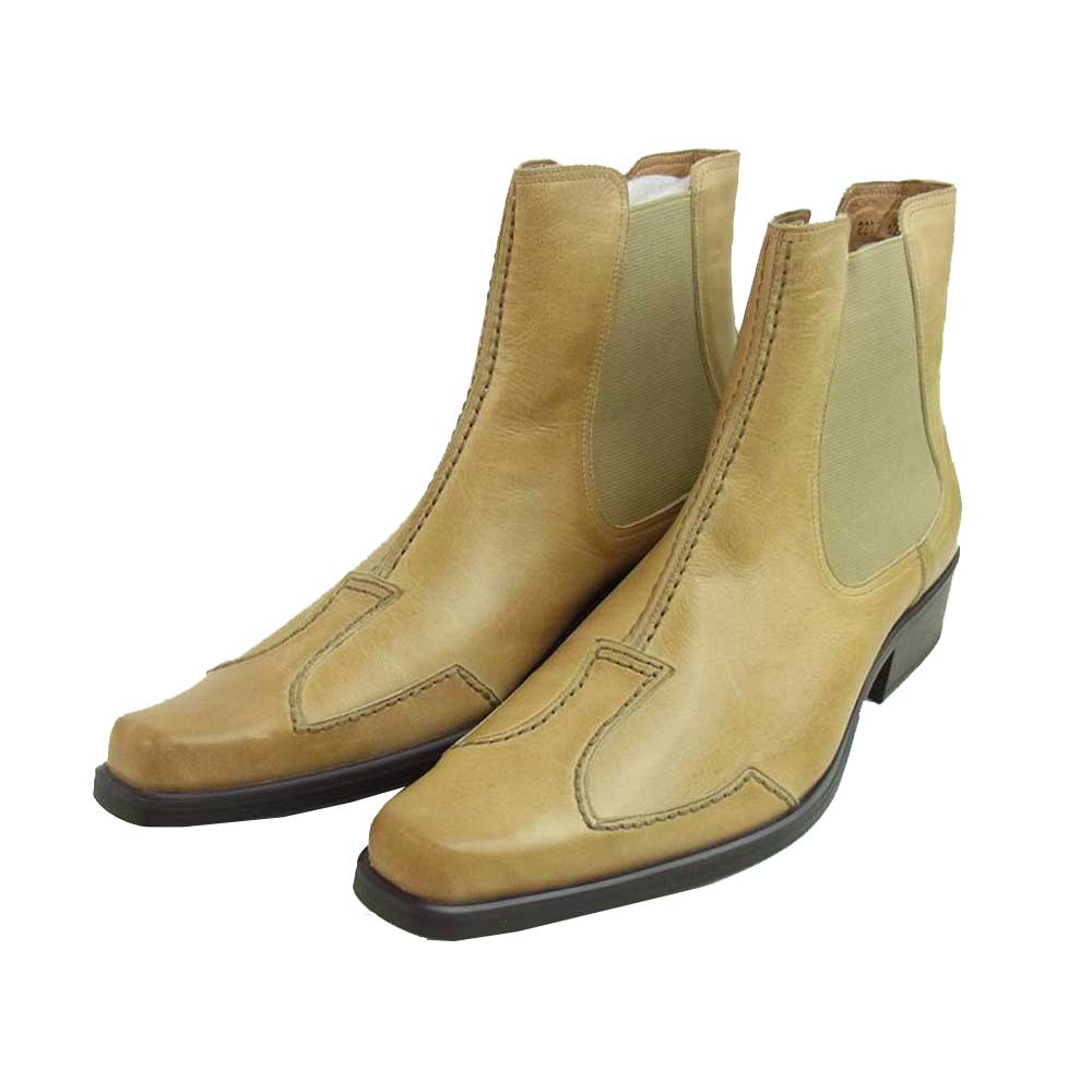 サラバンド 2212 レザー サイドゴア ブーツ ベージュ系 42【美品】【中古】