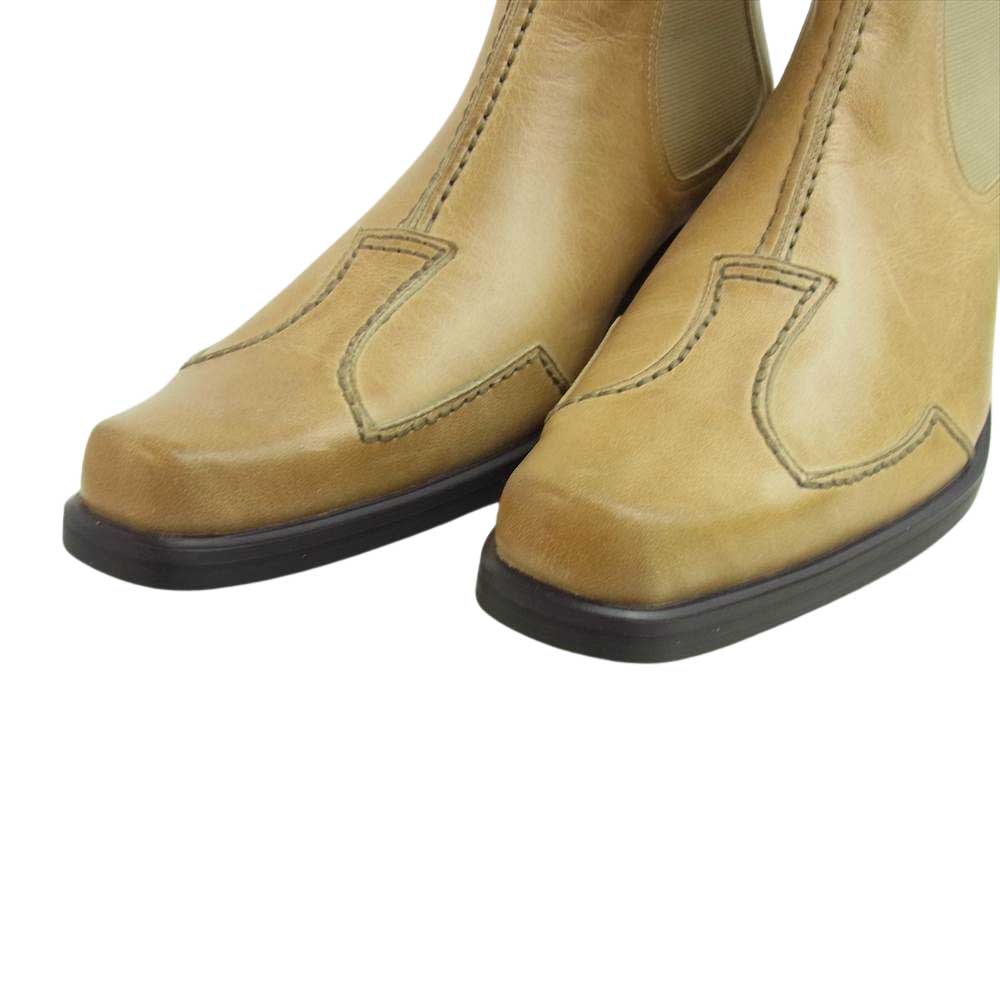 サラバンド 2212 レザー サイドゴア ブーツ ベージュ系 42【美品】【中古】