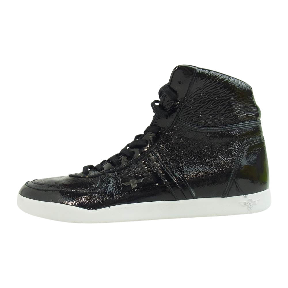 CREATIVE RECREATION クリエイティブリクリエーション BLACK PATENT CRINKLE パテントレザー ハイカット スニーカー ブラック系 10.5【極上美品】【中古】