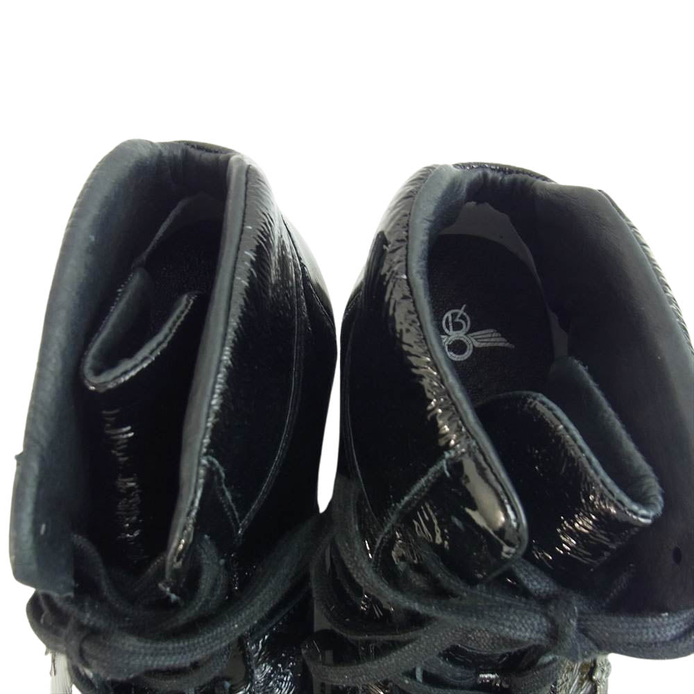 CREATIVE RECREATION クリエイティブリクリエーション BLACK PATENT CRINKLE パテントレザー ハイカット スニーカー ブラック系 10.5【極上美品】【中古】
