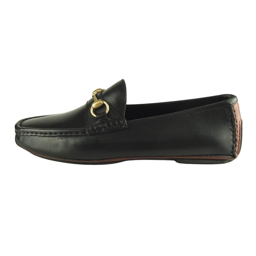 GUCCI グッチ 1101344 レザー ローファー ホースビット ドライビング シューズ ブラック系 8D【美品】【中古】