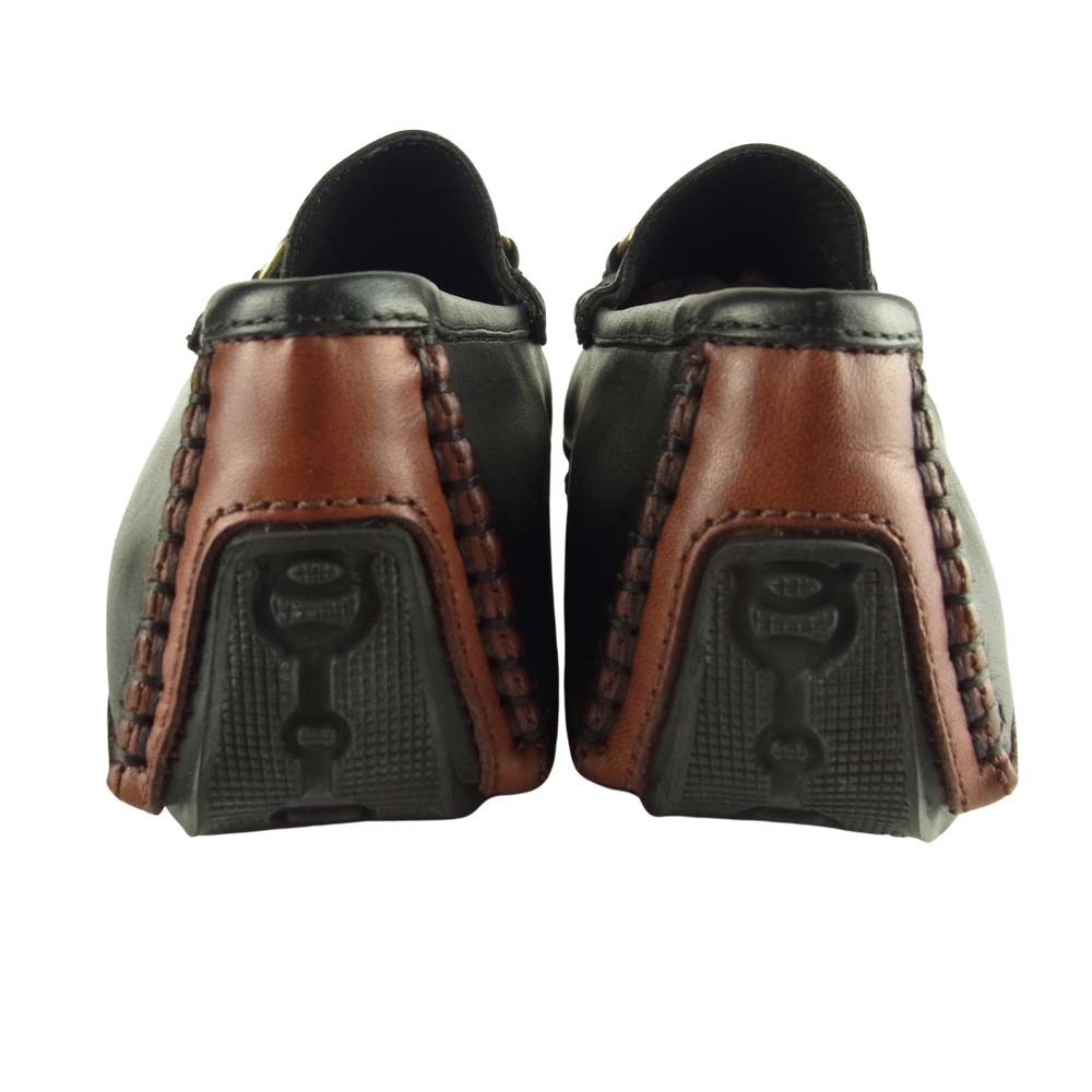 GUCCI グッチ 1101344 レザー ローファー ホースビット ドライビング シューズ ブラック系 8D【美品】【中古】