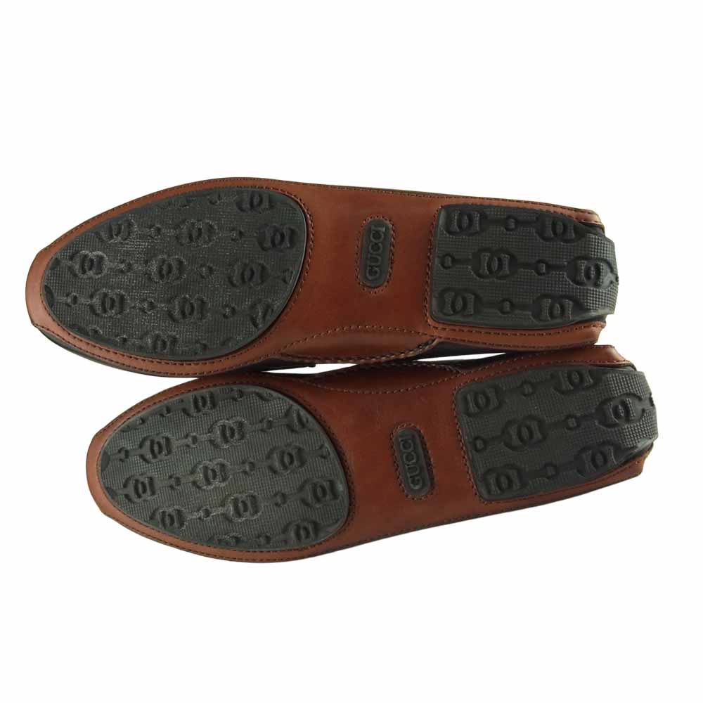 GUCCI グッチ 1101344 レザー ローファー ホースビット ドライビング シューズ ブラック系 8D【美品】【中古】